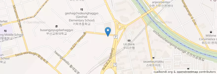 Mapa de ubicacion de 남해횟집 en Korea Selatan, 부산, 동래구, 거제동.
