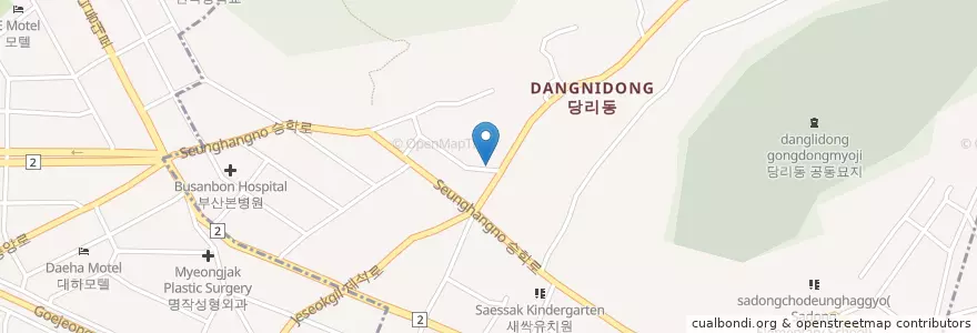 Mapa de ubicacion de 수평횟집 en Corea Del Sud, Busan, 사하구, 당리동.