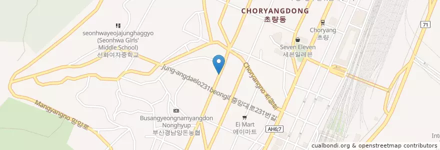 Mapa de ubicacion de Mongdol Fish Restaurant en South Korea, Busan, Dong-Gu, Choryang-Dong.