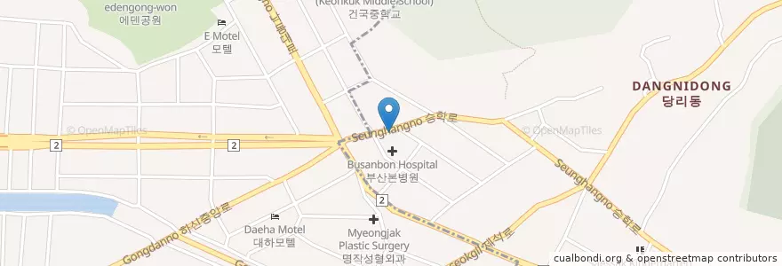Mapa de ubicacion de 제일횟집 en 대한민국, 부산, 사하구, 당리동.