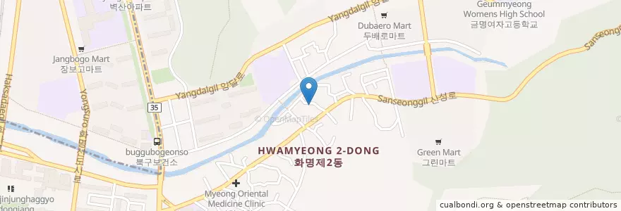 Mapa de ubicacion de 금화횟집 en Corea Del Sud, Busan, 북구, 화명동.