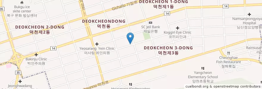 Mapa de ubicacion de 포항횟집 en Zuid-Korea, Busan, 북구, 덕천동.