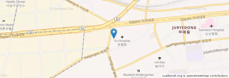 Mapa de ubicacion de 독도횟집 en 대한민국, 부산, 사상구, 주례동.