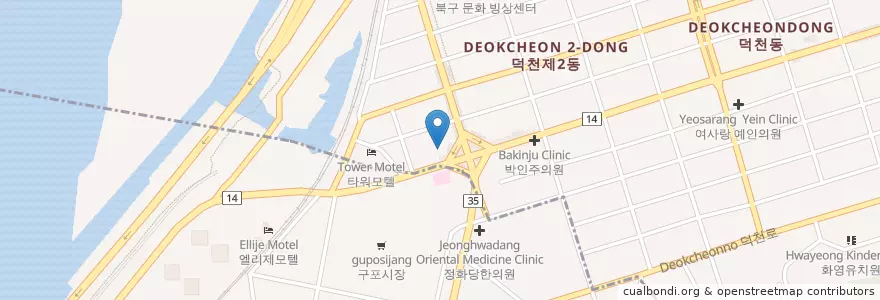 Mapa de ubicacion de 제일횟집 en Korea Selatan, 부산, 북구, 덕천동.