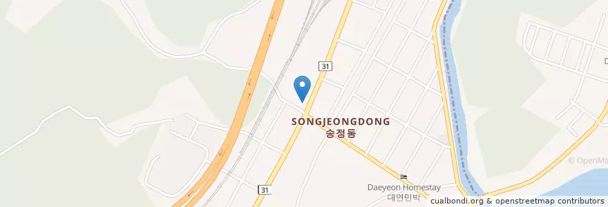 Mapa de ubicacion de 동궁횟집 en Südkorea, Busan, Haeundae-Gu, Songjeong-Dong.