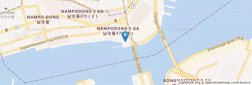 Mapa de ubicacion de 일미횟집 en کره جنوبی, بوسان, 남포동.