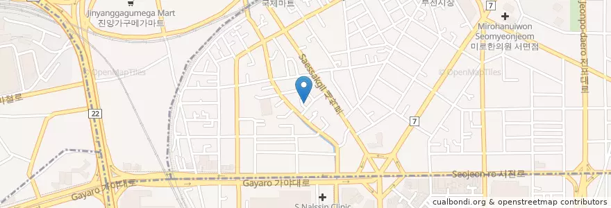 Mapa de ubicacion de 녹산횟집 en كوريا الجنوبية, بسان, 부산진구, 부전동.