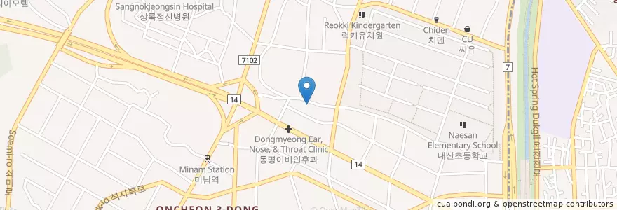 Mapa de ubicacion de Daemyeong Fish Restaurant en South Korea, Busan, Dongnae-Gu, Oncheon-Dong.
