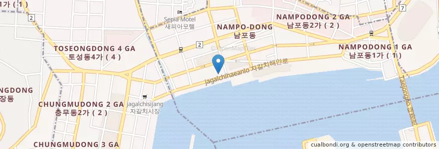 Mapa de ubicacion de 대선횟집 en Güney Kore, Busan, 남포동.