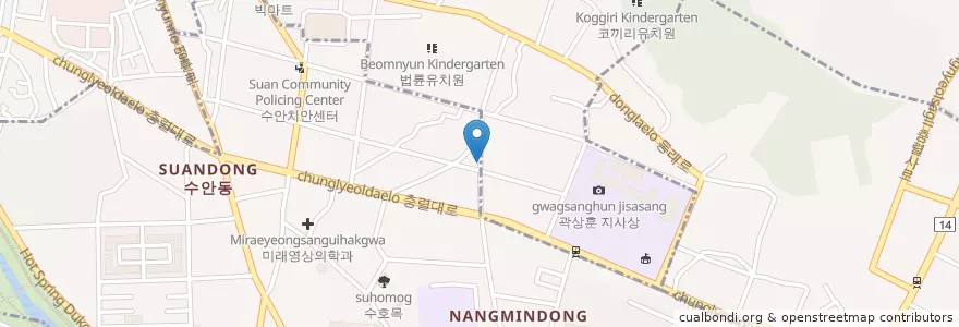 Mapa de ubicacion de 충일횟집 en 대한민국, 부산, 동래구, 복산동.