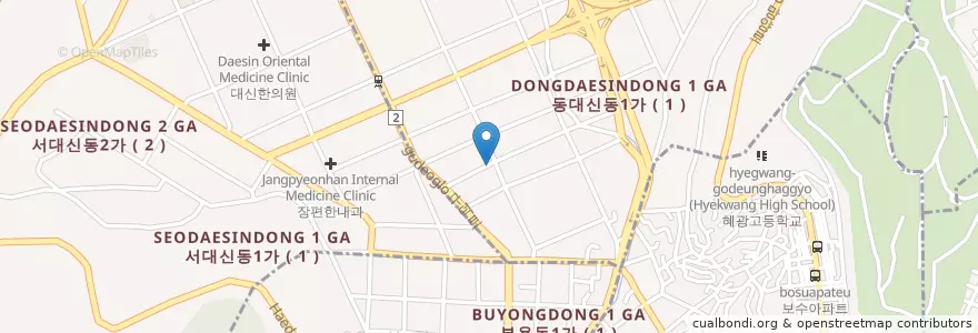Mapa de ubicacion de 용궁횟집 en Südkorea, Busan, Seo-Gu.