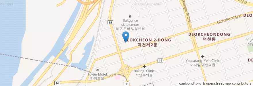 Mapa de ubicacion de 충무횟집 en 대한민국, 부산, 북구, 덕천동.