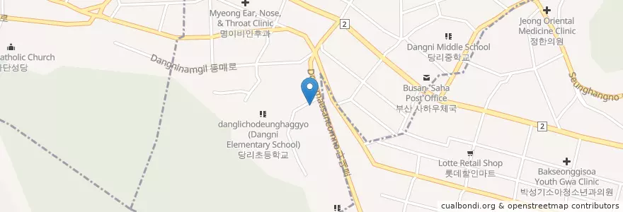 Mapa de ubicacion de 금어횟집 en Korea Selatan, 부산, 사하구.