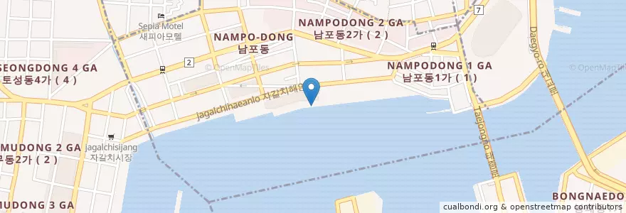 Mapa de ubicacion de 고향횟집 en کره جنوبی, بوسان, 남포동.