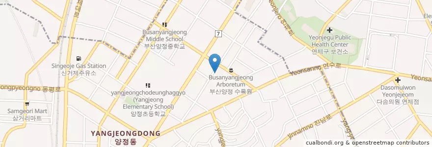 Mapa de ubicacion de 해마횟집 en Coreia Do Sul, Busan, 연제구.