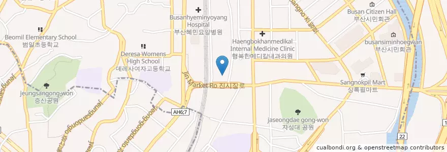 Mapa de ubicacion de 부산횟집 en 대한민국, 부산, 동구, 범일동.