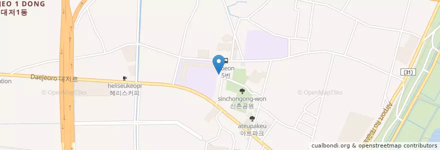 Mapa de ubicacion de 본전횟집 en 大韓民国, 釜山, 江西区, 大渚洞.