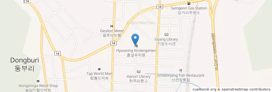 Mapa de ubicacion de 별장횟집 en Zuid-Korea, Busan, 기장군, 기장읍.
