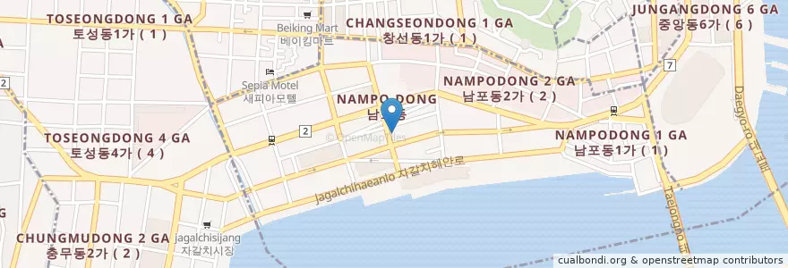 Mapa de ubicacion de 미정횟집 en Республика Корея, Пусан, 남포동.