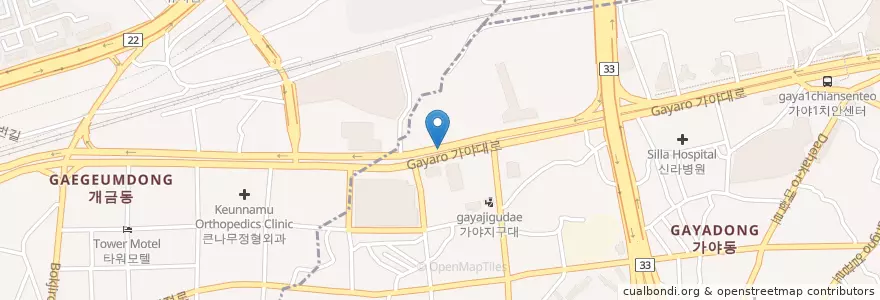 Mapa de ubicacion de 부산횟집 en 大韓民国, 釜山, 釜山鎮区, 伽倻洞, 開琴洞.