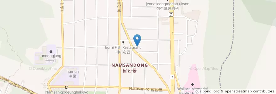 Mapa de ubicacion de 시장횟집 en Corea Del Sud, Busan, 금정구, 남산동.