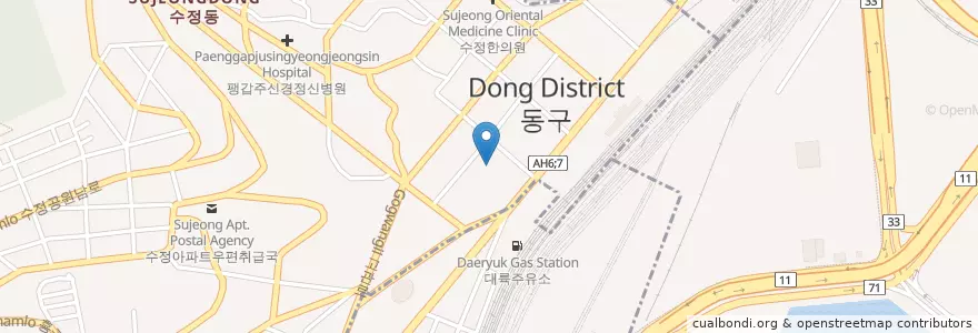 Mapa de ubicacion de 산지횟집 en 韩国/南韓, 釜山, 東區.