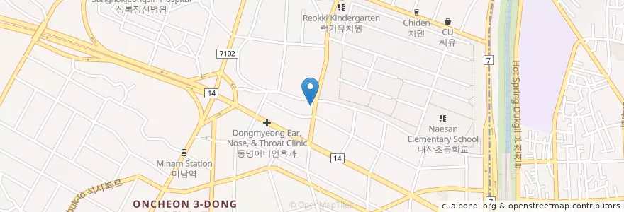 Mapa de ubicacion de Namhae Fish Restaurant en South Korea, Busan, Dongnae-Gu, Oncheon-Dong.
