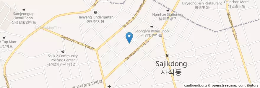 Mapa de ubicacion de 동해횟집 en 대한민국, 부산, 동래구, 사직동.