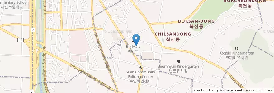 Mapa de ubicacion de 남해횟집 en Zuid-Korea, Busan, 동래구, 복산동.