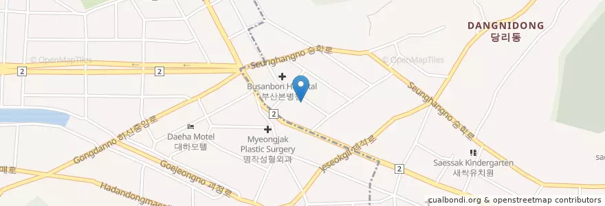 Mapa de ubicacion de 남경횟집 en Республика Корея, Пусан, 사하구, 당리동.
