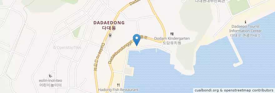 Mapa de ubicacion de 동백횟집 en Zuid-Korea, Busan, 사하구, 다대동.