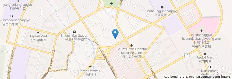 Mapa de ubicacion de 기장횟집 en Coreia Do Sul, Busan, 해운대구, 좌동.