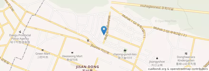 Mapa de ubicacion de 직송횟집 en 大韓民国, 大邱, 寿城区, 지산동.