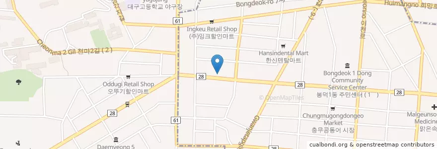 Mapa de ubicacion de 직송횟집 en Güney Kore, Daegu, 남구, 대명동.