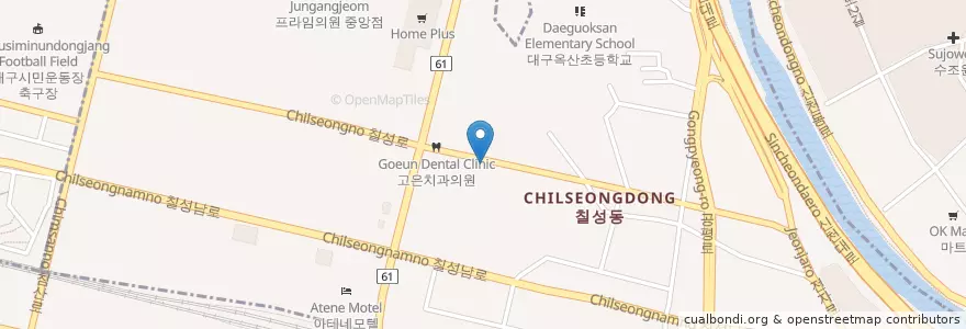 Mapa de ubicacion de 독불횟집 en Corea Del Sud, Daegu, 북구, 칠성동.