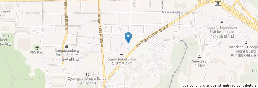 Mapa de ubicacion de 대림횟집 en Coreia Do Sul, Daegu, 수성구, 만촌동, 범어동.