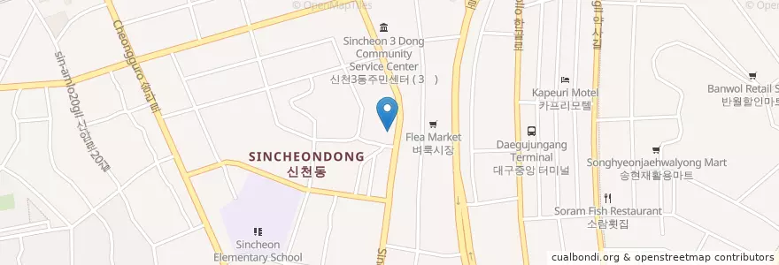 Mapa de ubicacion de Donghae Fish Restaurant en South Korea, Daegu, Sincheon-Dong.