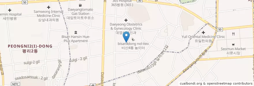 Mapa de ubicacion de 청도횟집 en Республика Корея, Тэгу, 서구.