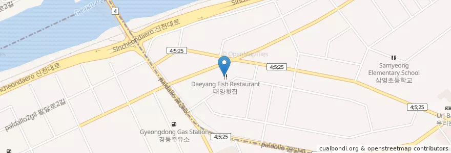 Mapa de ubicacion de 대양횟집 en Республика Корея, Тэгу, 서구.