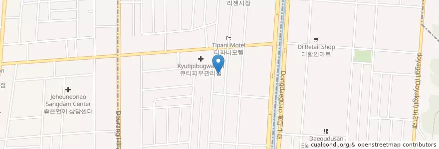 Mapa de ubicacion de 동해횟집 en Güney Kore, Daegu, 수성구, 두산동.