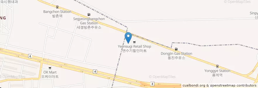 Mapa de ubicacion de 백도횟집 en Südkorea, Daegu, Dong-Gu.
