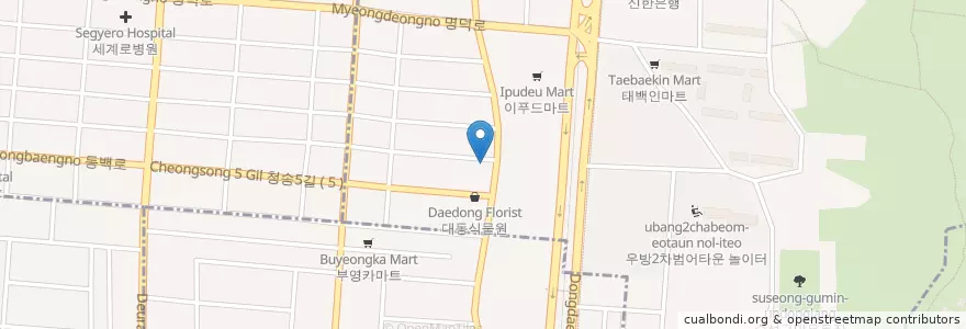 Mapa de ubicacion de 바다횟집 en کره جنوبی, دائجو, 수성구, 범어동.