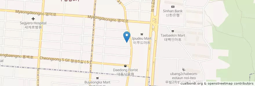 Mapa de ubicacion de 욕지도횟집 en Südkorea, Daegu, Suseong-Gu, 범어동.