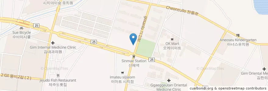 Mapa de ubicacion de 다도해횟집 en Güney Kore, Daegu, 수성구, 고산동.