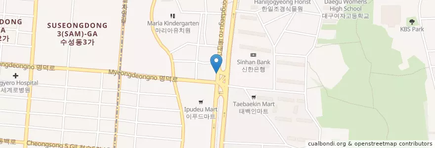Mapa de ubicacion de 정이품횟집 en Südkorea, Daegu, Suseong-Gu, 범어동.