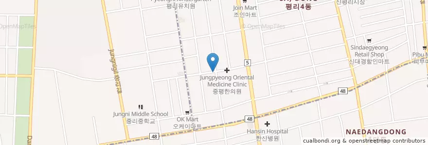 Mapa de ubicacion de 정이품횟집 en Zuid-Korea, Daegu, 서구.