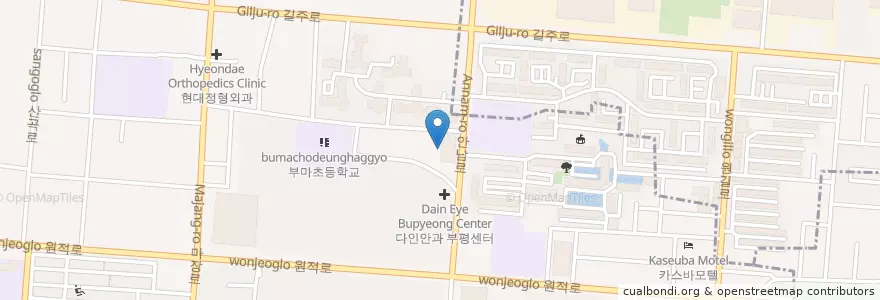 Mapa de ubicacion de 전방횟집 en 대한민국, 인천, 부평구.
