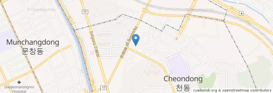 Mapa de ubicacion de 광동수산횟집 en Südkorea, Daejeon, 동구, 효동.