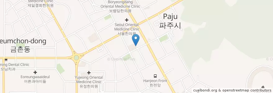 Mapa de ubicacion de Dado Fish Restaurant en South Korea, Gyeonggi-Do, Paju-Si, Geumchon 1(Il)-Dong.
