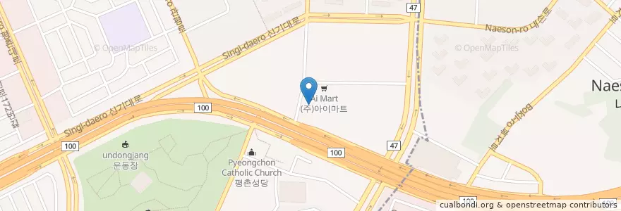 Mapa de ubicacion de 영광횟집 en 대한민국, 경기도, 안양시, 동안구.